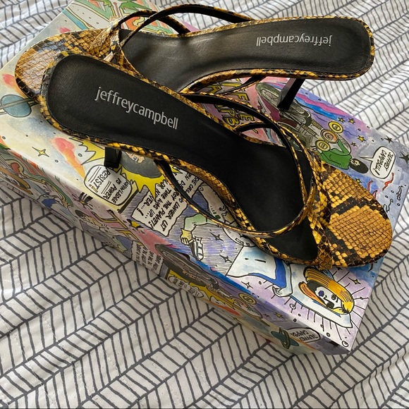 Jeffrey Campbell Danah Yellow Snake Strap Sandal - Picture 2 of 4